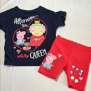 12-18M Peppa Pig “Afternoon with the Queen” summer set
